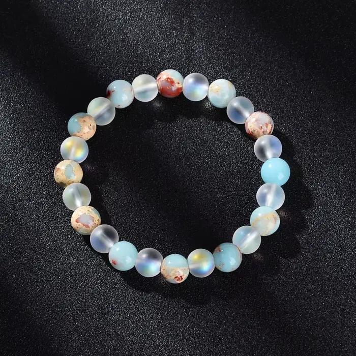 Bracelet de perles Aura Quartz et sédiments océaniques
