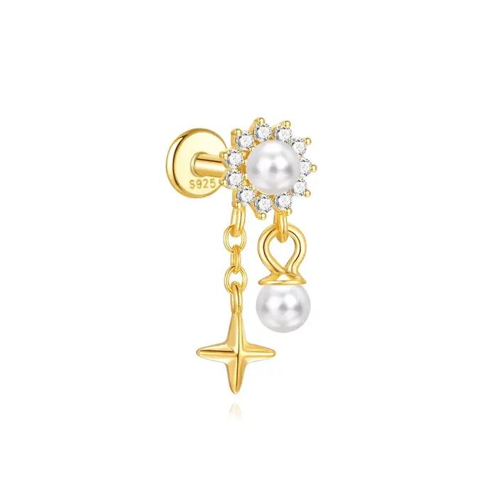 AIDE 925 argent Helix Cartilage Piercing boucle d'oreille pour les femmes exquis empilage brillant Z