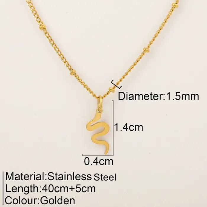 Pendentif collier pour les femmes d'or clip perle chaîne serpent pendentif femmes en acier inoxydabl