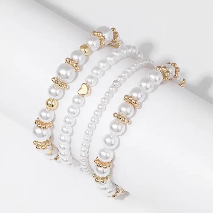 Ensemble de bracelets de perles multicouches pour femmes