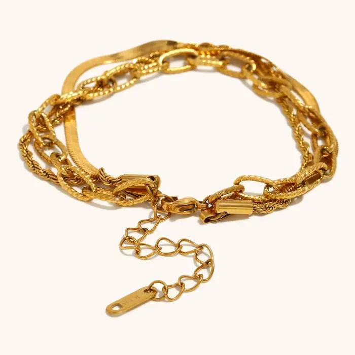 La.Muses – Bracelet chaîne combinée à 3 couches