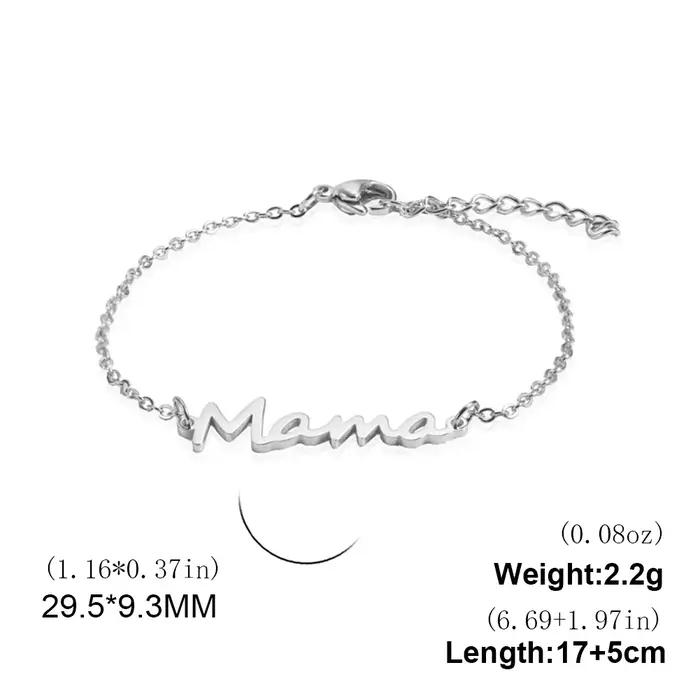 Kkjoy mode acier inoxydable maman Bracelet pour femmes maman plaque signalétique lettre Bracelet à b