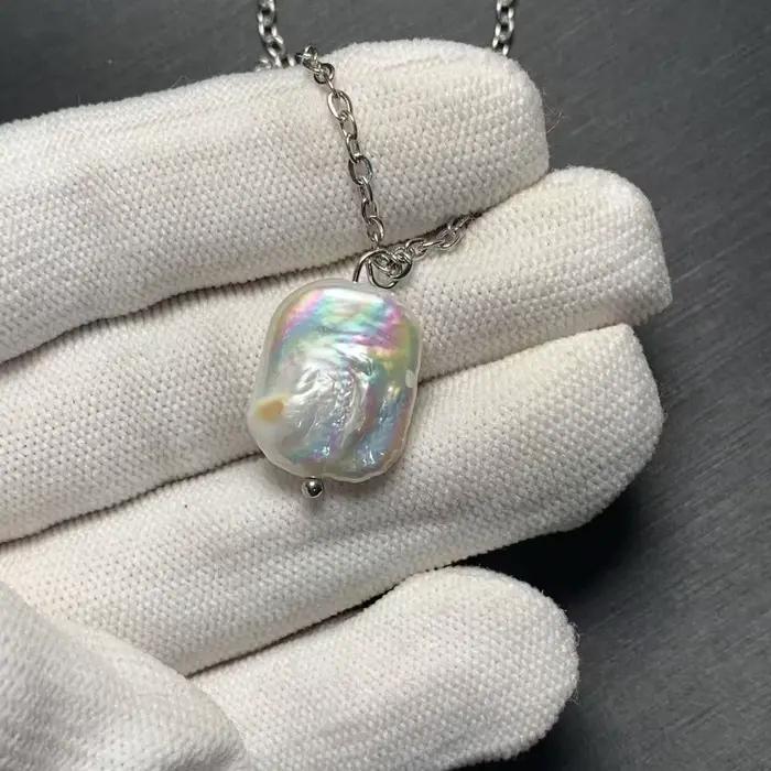 HEYYA – collier avec pendentif en perles baroques naturelles pour femmes