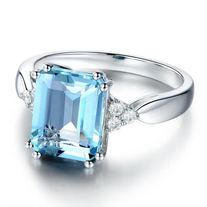 Bague vintage en argent sterling 925 topaze zirconium femme soirée occasions spéciales partys soirée élégante