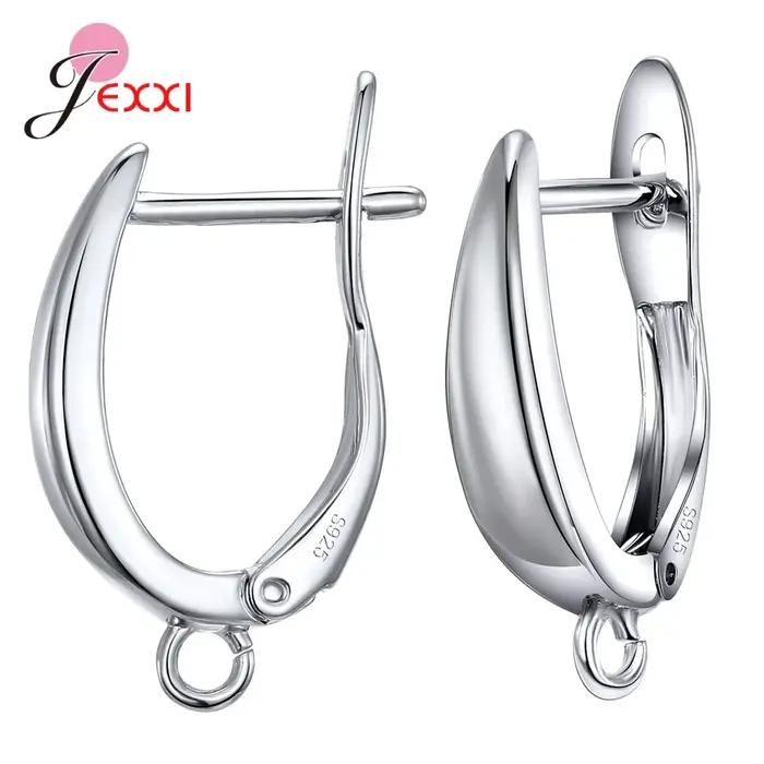 1 paire 925 argent Sterling Huggies boucles d'oreilles petit rond strass