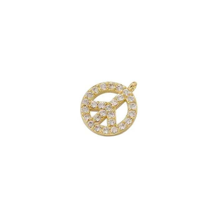 Pendentifs ronds couleur bonbon en laiton plaqué or 18 carats incrustés de pierres CZ colorées, acce