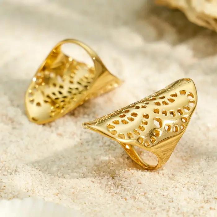 Bague filigranée en acier inoxydable pour femme