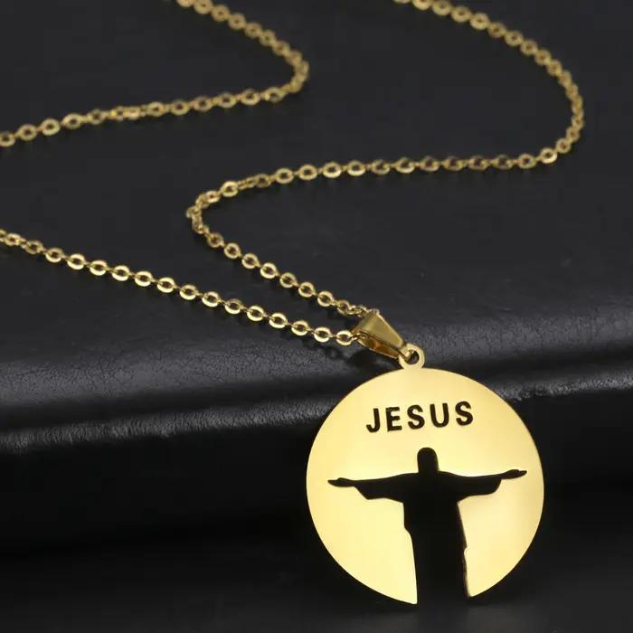 Collier Christ Rédempteur en Acier Inoxydable pour Homme et Femme