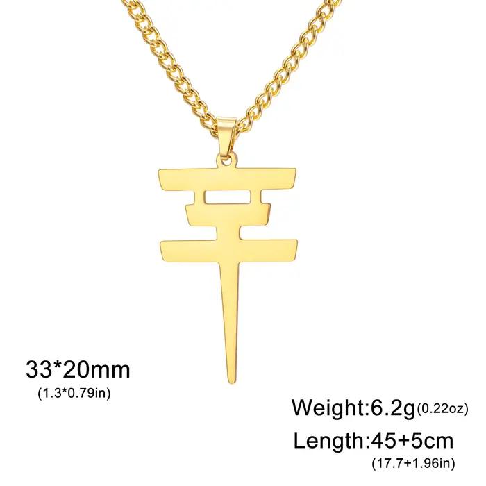 Tokio Hotel Merch Collier en acier inoxydable Bande Symbole Pendentif Alternative Rock Fan