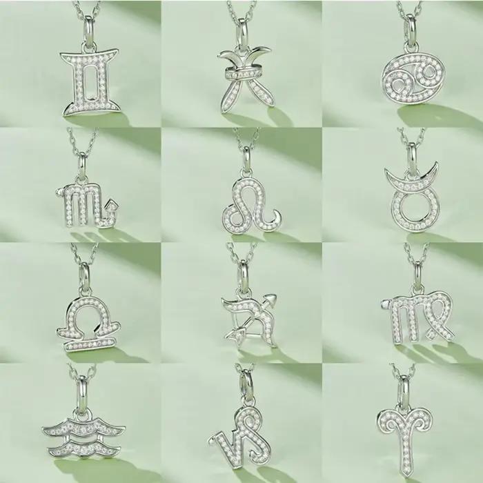 Collier en argent 925 Pretty Beauty avec 12 signes du zodiaque