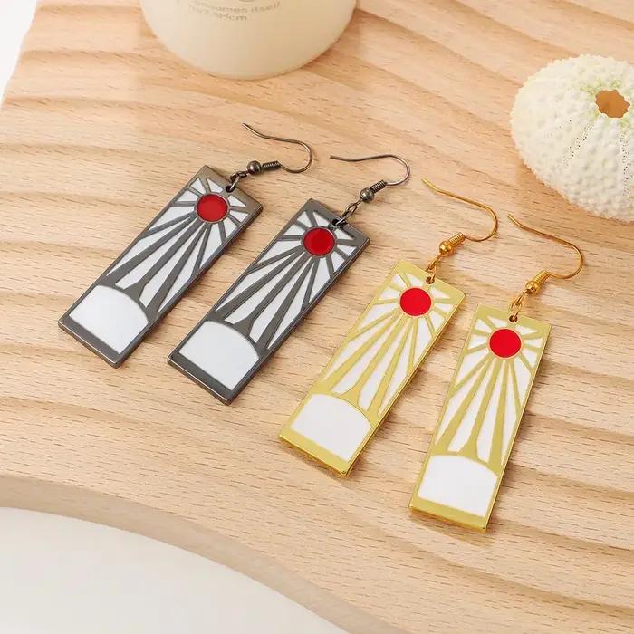 Boucles d'oreilles pendantes en métal Demon and The Slayer pour hommes et femmes