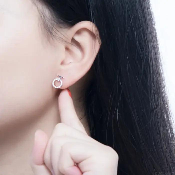 RETTI – boucles d'oreilles rondes en zircon pour femmes