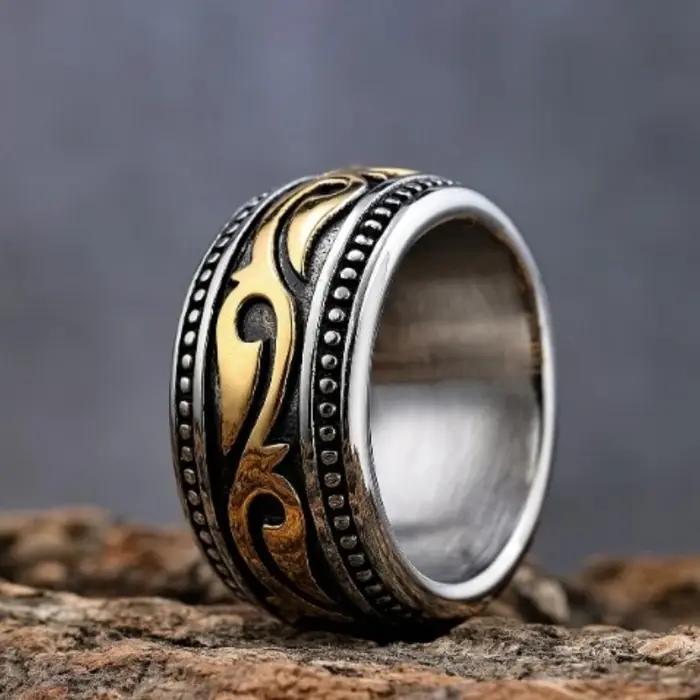 Bagues Totem de Pouce Celtique Punk en Acier Inoxydable Bijoux Polyvalents à La Mode Pour Hommes Occasions Spéciales