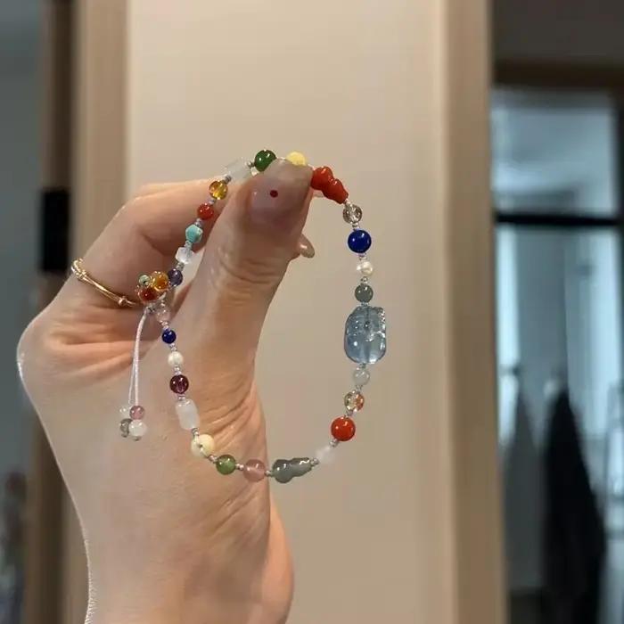 Bracelet en perles de fleur de gourde en cristal Dopamine