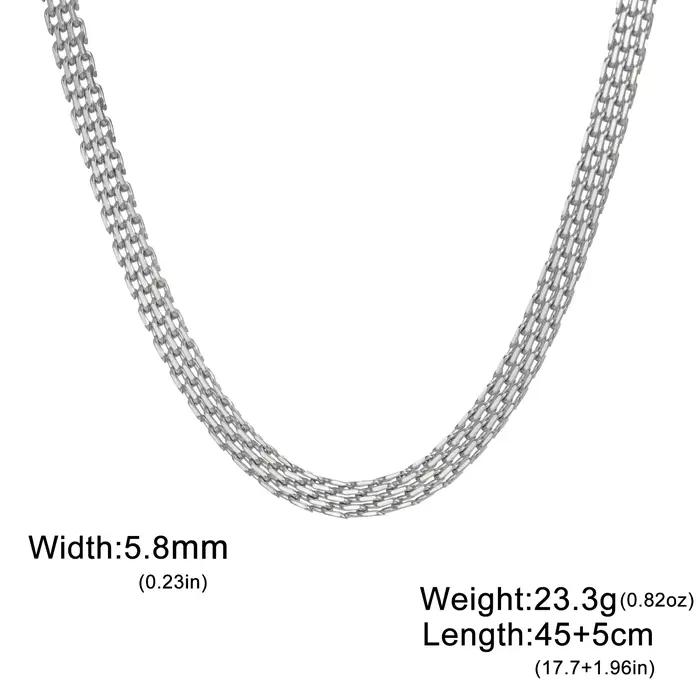 Amaxer acier inoxydable 8/5.8mm de large collier ras du cou pour les femmes Hiphop Punk maille Fine