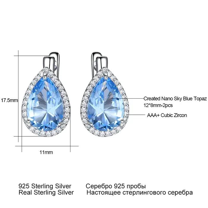 Boucles d'oreilles coupe poire en argent Sterling 925