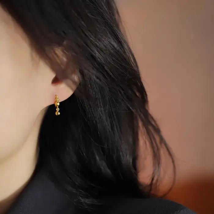 Boucles d'oreilles en argent sterling 925 design simple moderne unique pour femmes occasions spéciales elegance subtile