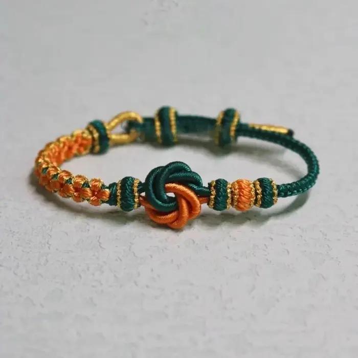 Bracelets réglables à la mode Mandala noeud fleur de pêcher, bricolage, tissage à la main, perles de