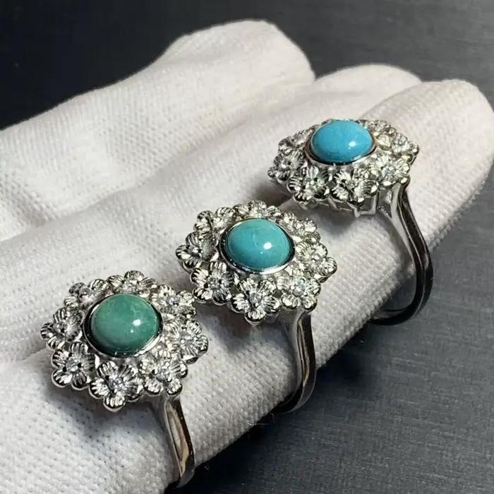 Bague en turquoise naturelle 57