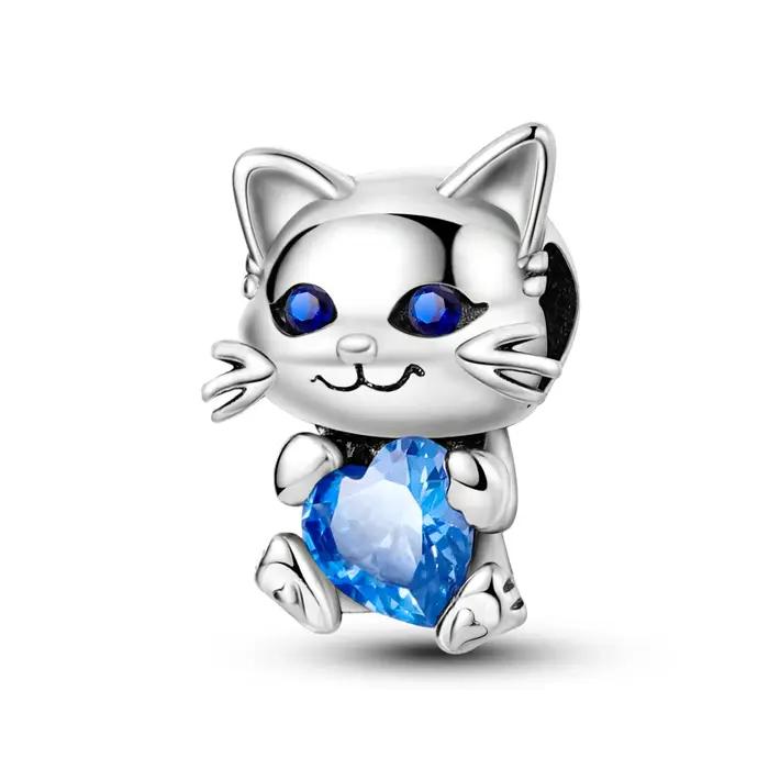 Breloques en argent Sterling 925, série bleue, adaptées aux bracelets, pendentifs originaux à la mod