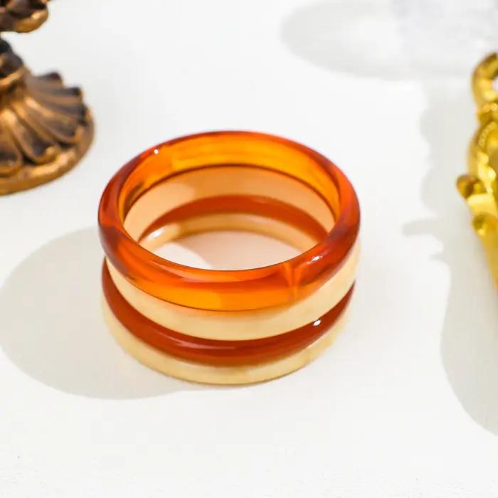 Ensemble de 4 bracelets élégants en acrylique rétro design simple et tendance pour femmes occasions décontractées et spéciales
