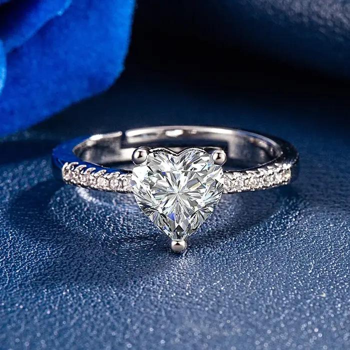 Bague SAY en argent sterling 925 sertie de zirconium blanc classique pour femmes occasions spéciales soirée mariage