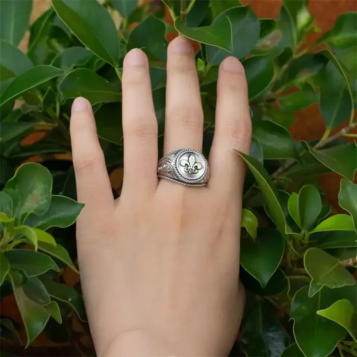 Bague antique en argent regardé 925 pour hommes