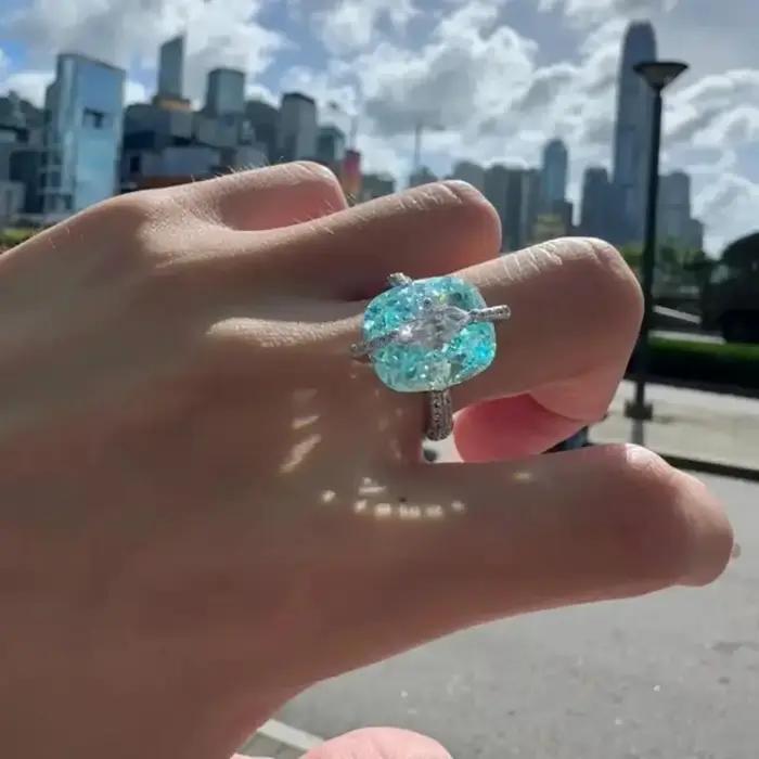 ZOCA 925 bague originale grandes bagues en argent de luxe nouveaux anneaux ambre raiponce pour les femmes marque