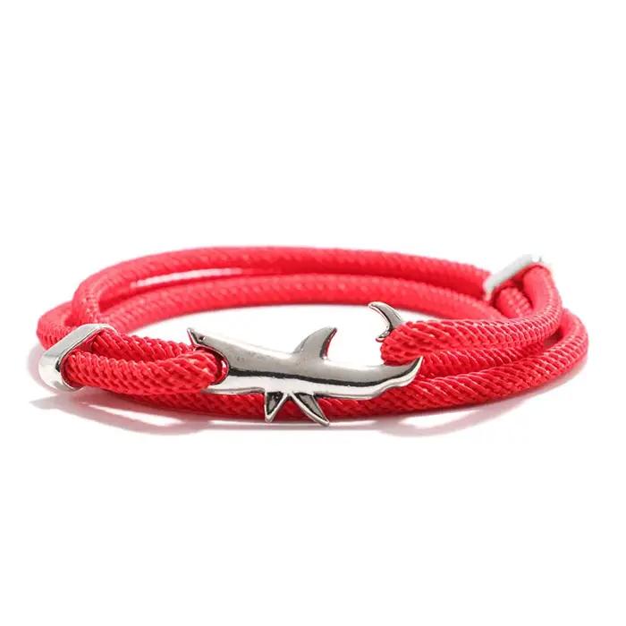 Bracelet en fil d'animal requin marin unisexe multicouche empilable réglable bracelet en corde de Mi