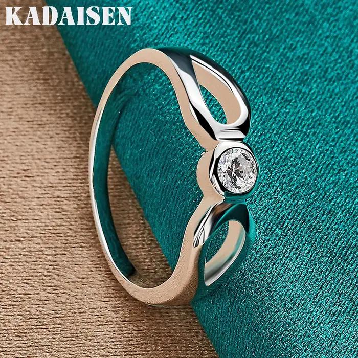 Zircon œil d'ange en argent sterling 925 7-10 # Bague pour femmes