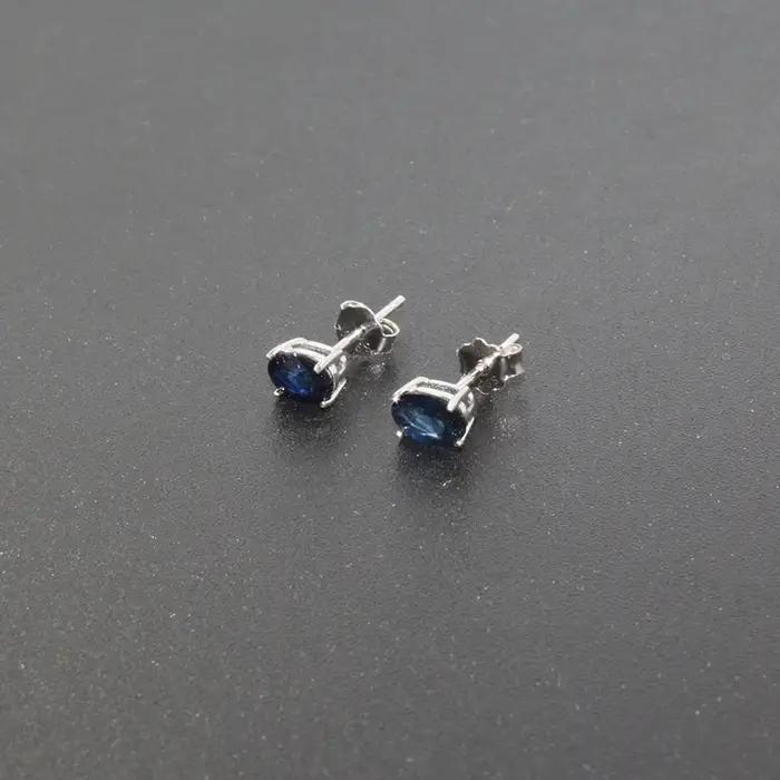 Boucles d'oreilles en saphir 100% véritable pour fille