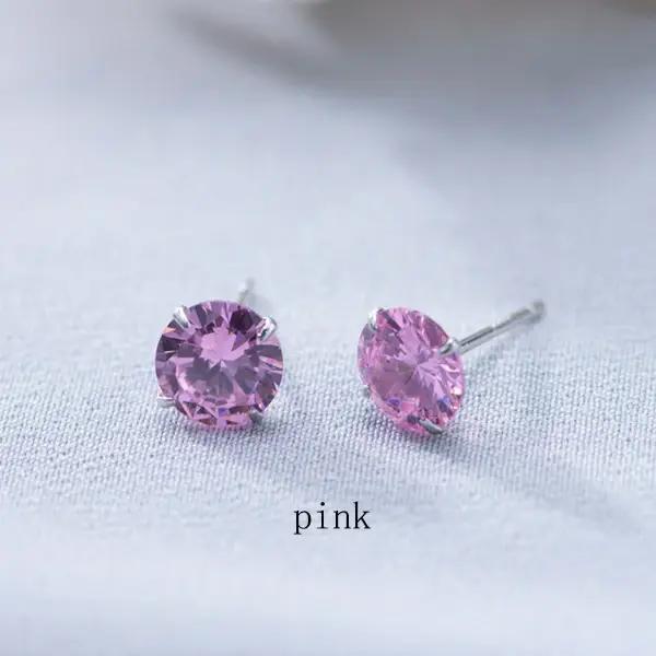 Ventfille 100% 925 boucles d'oreilles en argent Sterling pour femmes fille cadeau coloré Zircon cristal bijoux petit exquis en gros