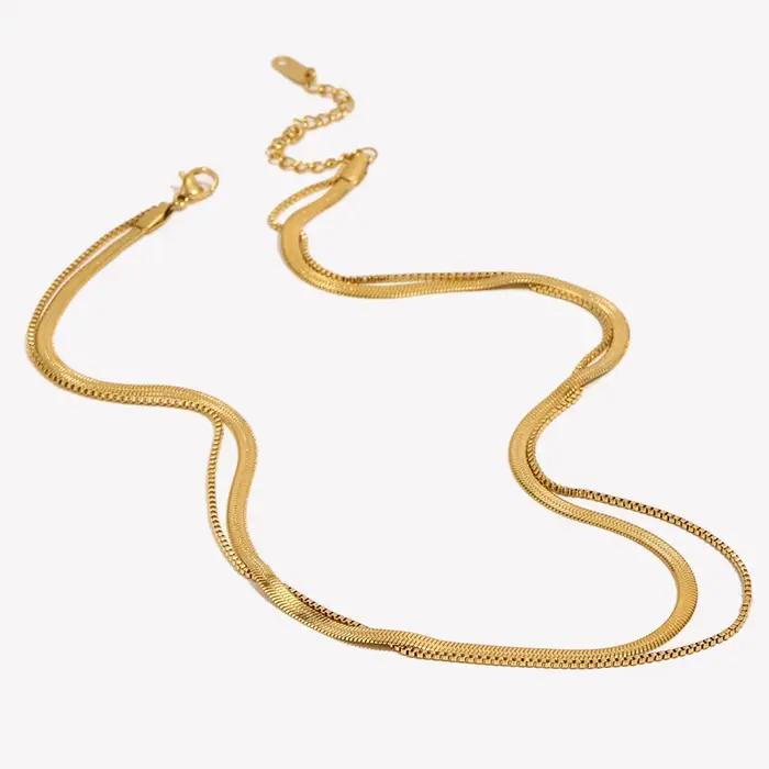 E.B.belle-Collier plaqué or 18 carats pour femme