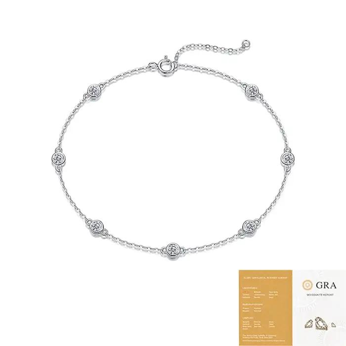 Bracelet pour femme en argent sterling S925 avec moissanite