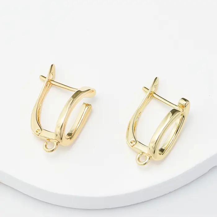 YANASI 1 paire de NOUVEAUX crochets de boucles d'oreilles en 5 couleurs (noir/plaqué or 18 carats) – Accessoires pour la fabrication de bijoux DIY