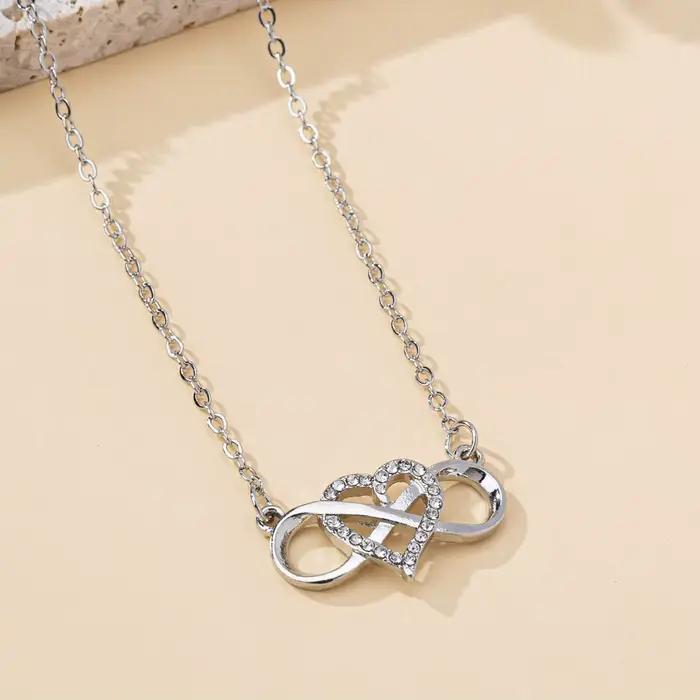 Collier pendentif cœur Love Forever, bijoux cadeaux pour la saint-valentin