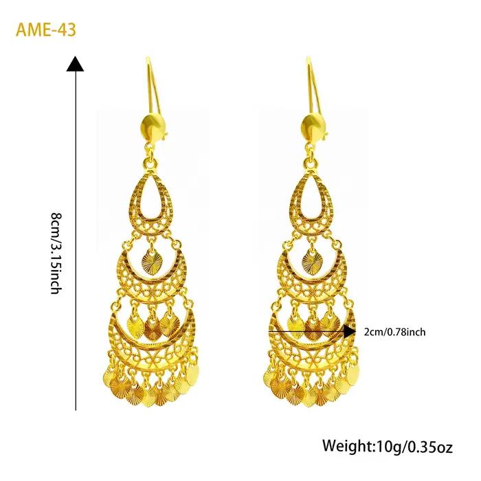 ANIID Dubai dame Design gland boucles d'oreilles bijoux pour femmes éthiopien africain couleur or