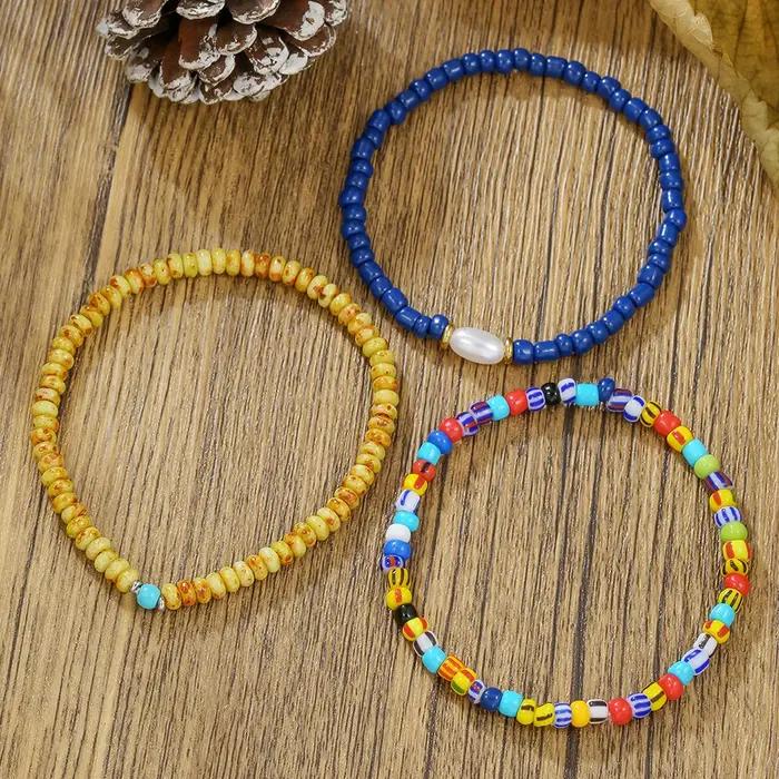 Meetvii bohème coloré MIYUKI perles Bracelet extensible pour femmes hommes Style Simple petite perle