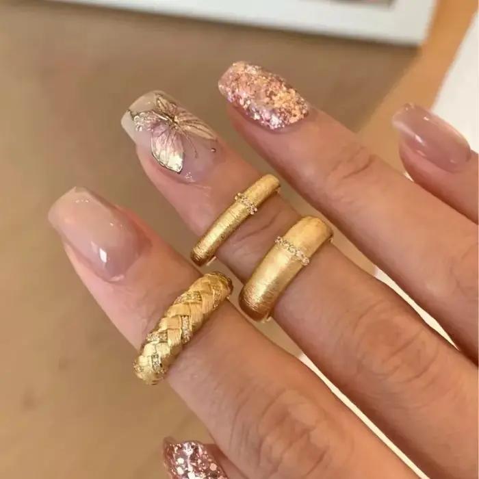 Bague Vintage en métal brossé mat pour femmes et filles