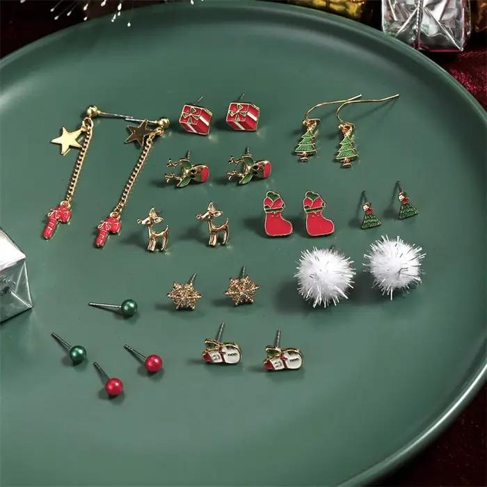 Ensemble de boucles d'oreilles de noël pour femmes