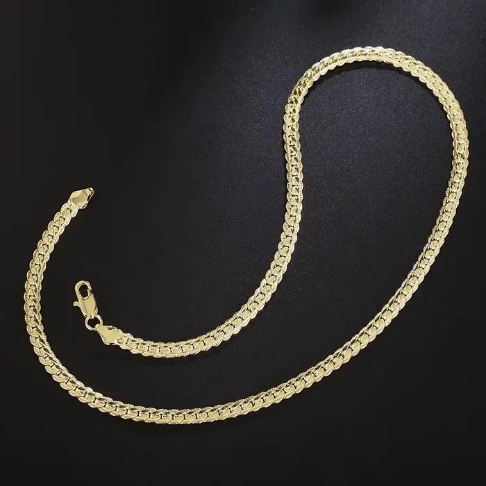 Collier chaîne latérale complète en or 18 carats