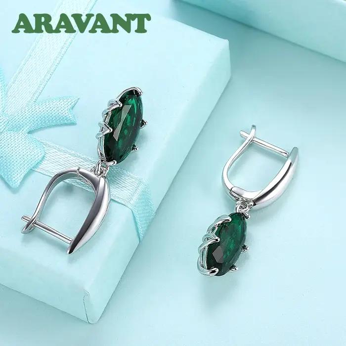 Aravant-Boucles d'oreilles ovales en argent 925 pour femme