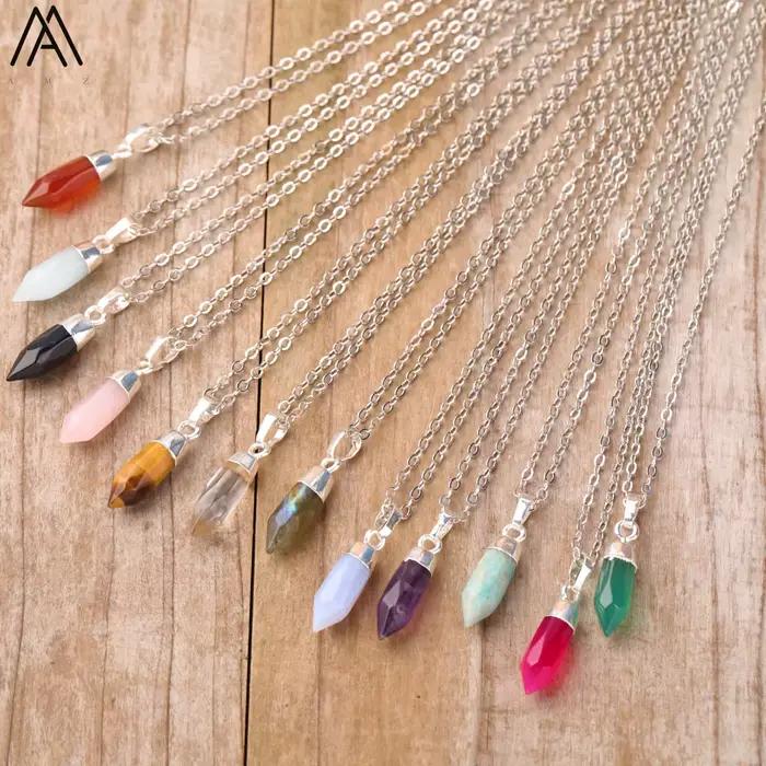 Collier pendentif en cristal d'Alanding Yst pour femme, bijoux de luxe, pointe de flèche naturelle, pierre précieuse, cadeau pour ami, amant, livraison directe