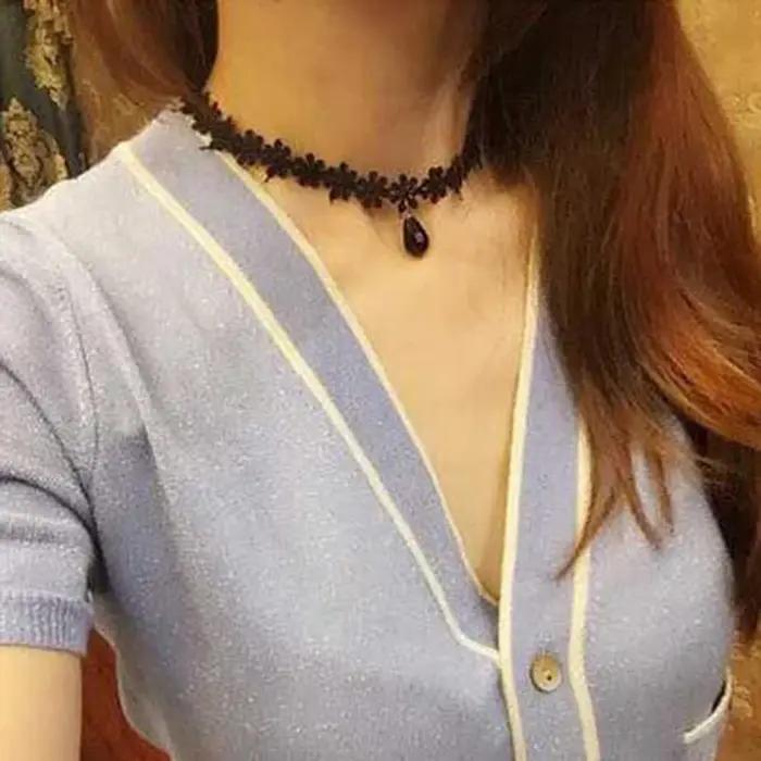 Collier Ras du Cou en Velours pour Femme