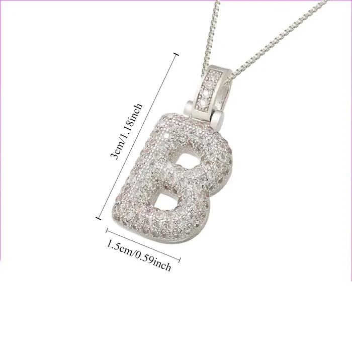 Collier avec pendentif en argent de 26 lettres pour femmes