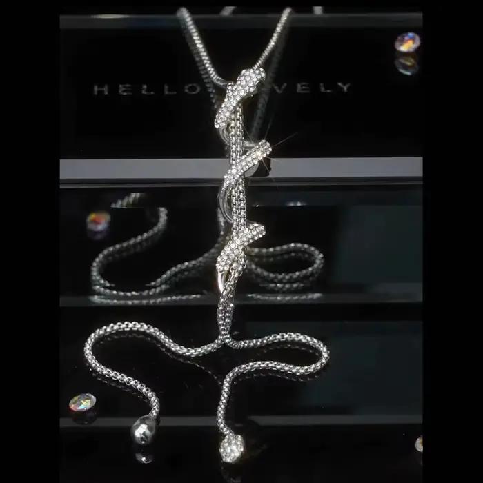 Mode femmes Collier Femme cristal Long