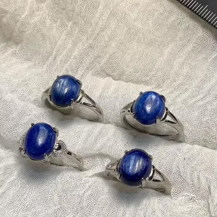 Bague en Kyanite bleue naturelle 10x8MM