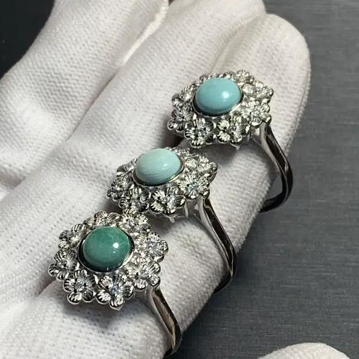 Bague en turquoise naturelle 57
