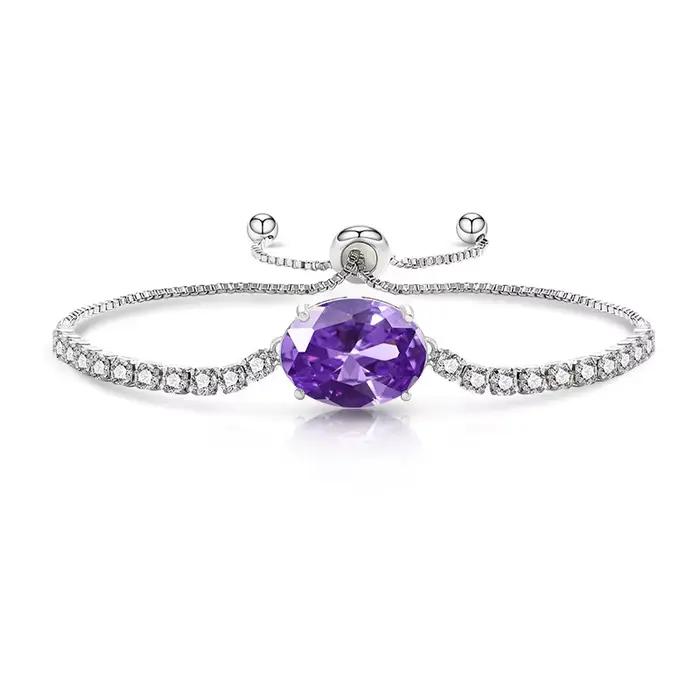 Bracelet en Zirconia 8 carats – Bijou de luxe élégant en cristal coloré – Cadeau raffiné