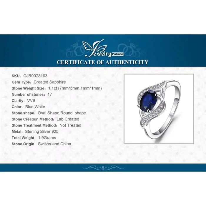 Jewelrypalace – bague en argent Sterling 925 avec saphir bleu pour femmes, bague de fiançailles Halo, bijoux ovales en pierres précieuses